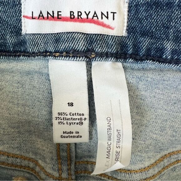 Lane Bryant Flex Magic Waistband High Rise Straight Color Block Crop Jeans - Picture 3 of 9